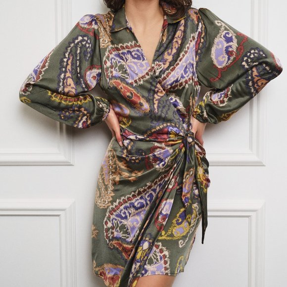 ESQUALO Dresses & Skirts - ESQUALO PRINT WRAP DRESS